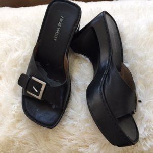 NINE WEST SANDALS, BLACK SIZE 6.5,PLATFORM